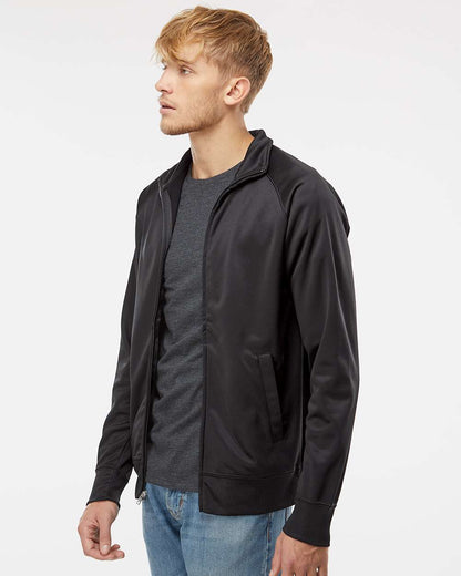 Independent Trading Co. Lightweight Poly-Tech Full-Zip Track Jacket EXP70PTZ #colormdl_Black/ Black