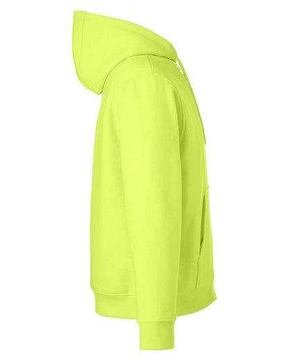 Harriton Unisex Tall ClimaBloc™ Lined Heavyweight Hooded Sweatshirt M711T #color_Safety Yellow