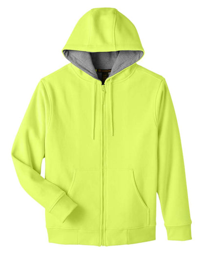 Harriton Unisex Tall ClimaBloc™ Lined Heavyweight Hooded Sweatshirt M711T #color_Safety Yellow