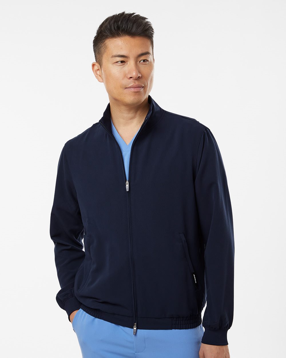 Jaanuu Men's Wolfe Everyday Full-Zip 6-Pocket Scrub Jacket M60001