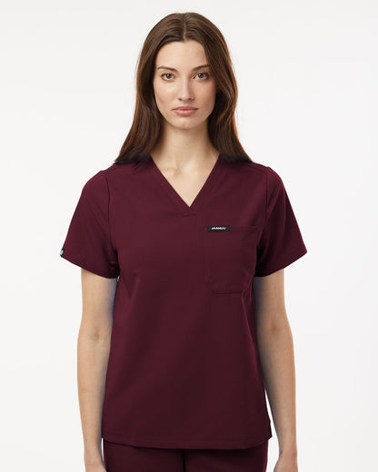 Jaanuu Women's Rhena Essential 1-Pocket Scrub V-Neck Top W10001 Jaanuu Women's Rhena Essential 1-Pocket Scrub V-Neck Top W10001