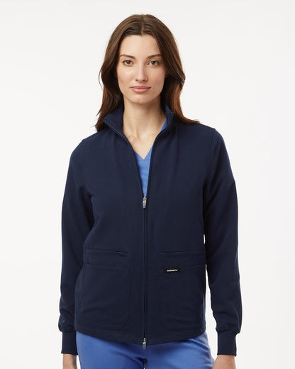Jaanuu Women's Ceri Essential Full-Zip 6-Pocket Scrub Jacket W60001 Jaanuu Women's Ceri Essential Full-Zip 6-Pocket Scrub Jacket W60001