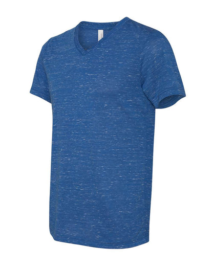 BELLA + CANVAS Textured Jersey V-Neck Tee 3655 #color_True Royal Marble