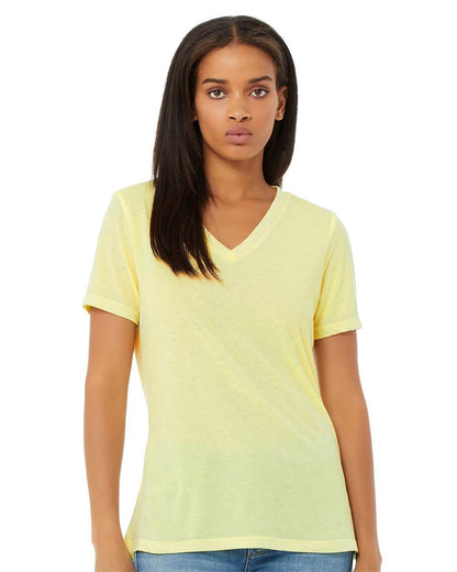 BELLA + CANVAS Women's Relaxed Triblend Short Sleeve V-Neck Tee 6415 #colormdl_Pale Yellow Triblend