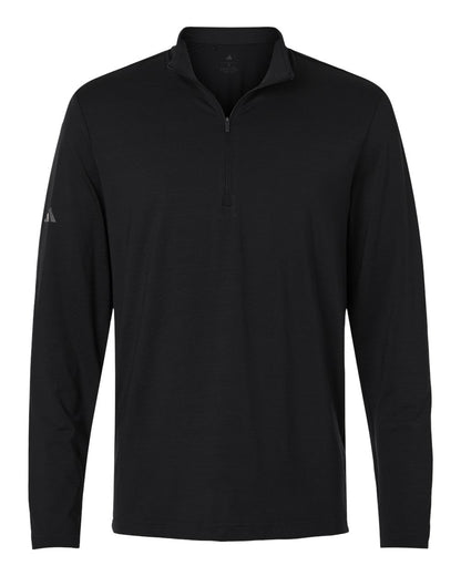 Adidas Men's Textured Stripe Quarter-Zip Pullover A708 #color_Black