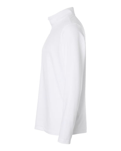 Adidas Men's Textured Stripe Quarter-Zip Pullover A708 #color_White
