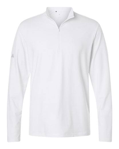 Adidas Men's Textured Stripe Quarter-Zip Pullover A708 #color_White