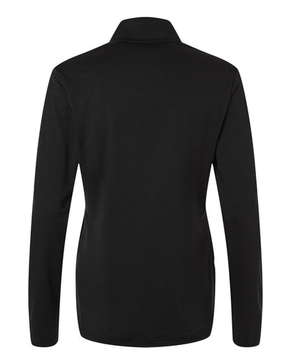 Adidas Women's Textured Stripe Quarter-Zip Pullover A709 #color_Black