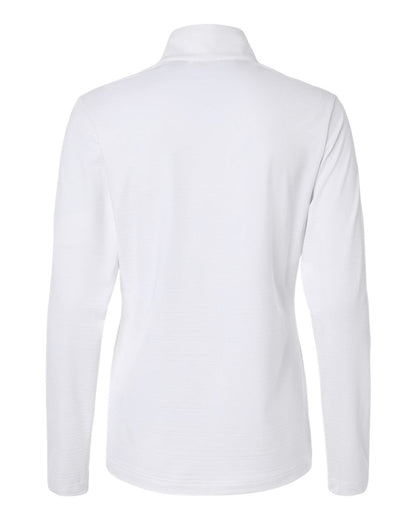 Adidas Women's Textured Stripe Quarter-Zip Pullover A709 #color_White