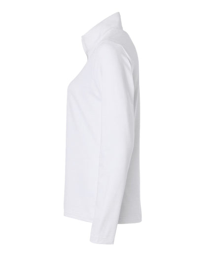 Adidas Women's Textured Stripe Quarter-Zip Pullover A709 #color_White