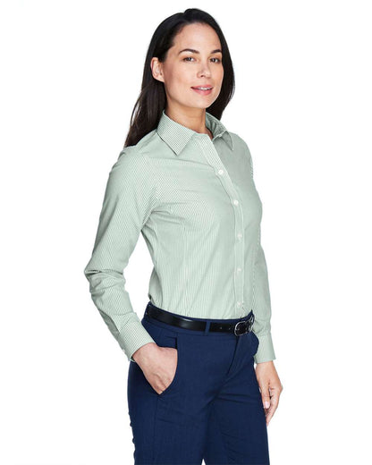 Devon & Jones Women's Crown Collection® Banker Stripe Woven Dress Shirt D645W #colormdl_Dill