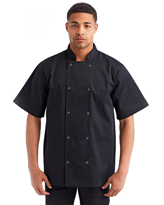 Artisan Collection by Reprime Unisex Ten Studded Front Short Sleeve Chef Coat RP664