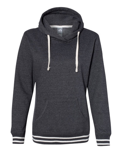 J. America Women’s Relay Hooded Sweatshirt 8651 #color_Black