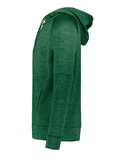 Holloway Men's All-Pro Performance Fleece Hooded Sweatshirt 223580 #color_Dark Green Heather/ Silver