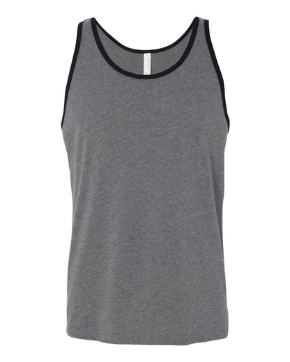 BELLA + CANVAS Jersey Tank 3480 #color_Deep Heather/ Black