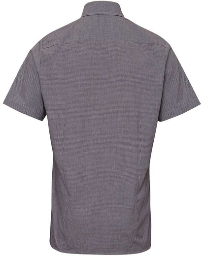 Artisan Collection by Reprime Men's Microcheck Gingham Cotton Shirt RP221 #color_Black/ White
