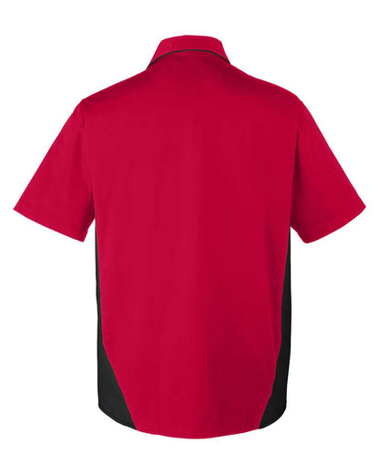 Harriton Men's Tall Flash IL Colorblock Shirt M586T #color_Red/ Black