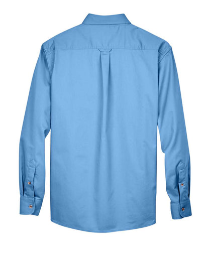 Harriton Men's Easy Blend™ Twill Shirt M500 #color_Light College Blue