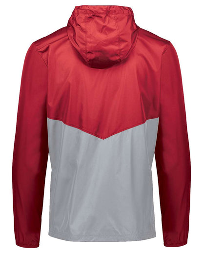 Holloway Men's Packable Quarter-Zip Jacket 229534 #color_Scarlet/ Athletic Grey