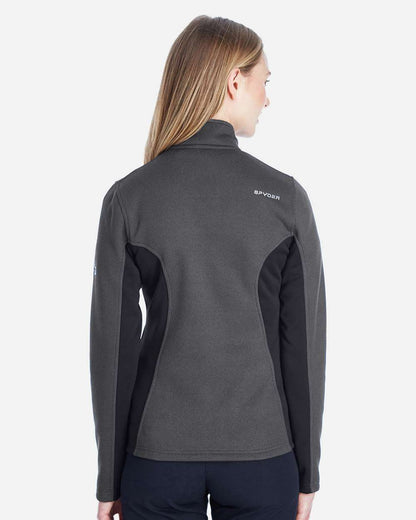 Spyder Women's Constant Full-Zip Sweater Fleece Jacket 187335 #colormdl_Polar/ Black/ White