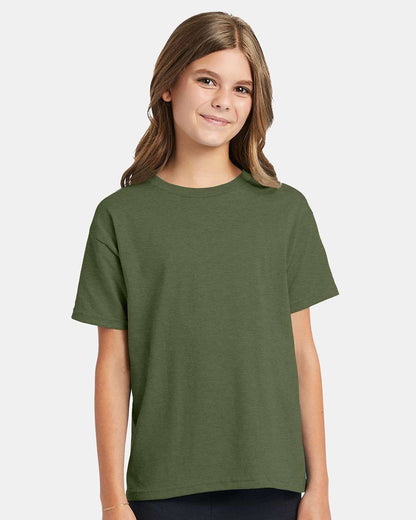 Hanes Ecosmart™ Youth T-Shirt 5370 #colormdl_Heather Green