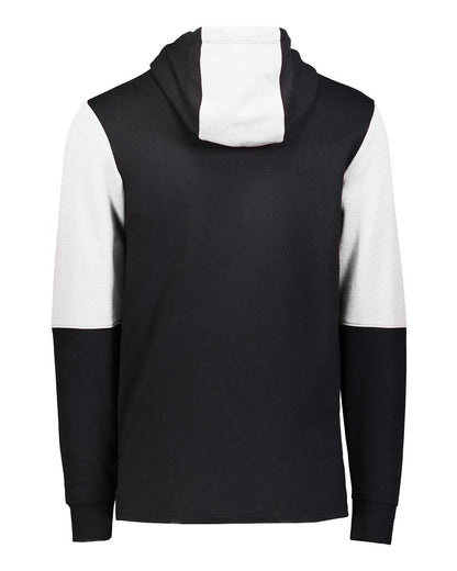 Holloway Men's All-American Team Fleece Colorblocked Hooded Sweatshirt 222581 #color_Black/ White