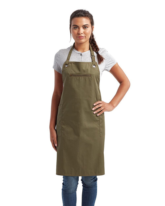 Artisan Collection by Reprime Barley Contrast Stitch Recycled Bib Apron RP121