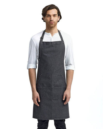 Artisan Collection by Reprime Jeans Stitch Denim Bib Apron RP126 Artisan Collection by Reprime Jeans Stitch Denim Bib Apron RP126