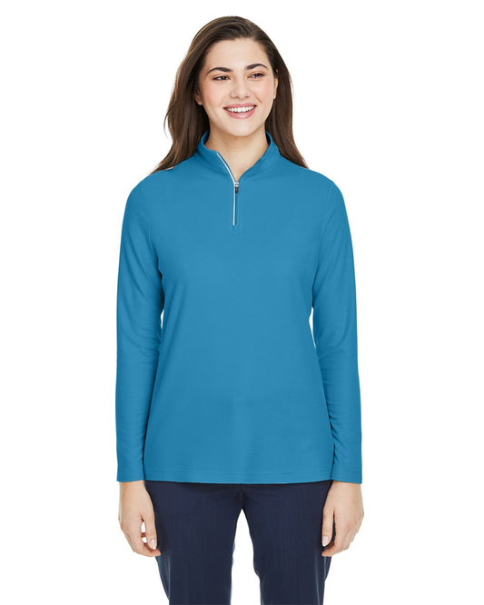 CORE365 Women's Fusion ChromaSoft™ Pique Quarter-Zip Pullover CE405W