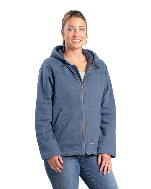 Berne Apparel Women's Sherpa-Lined Twill Hooded Jacket WHJ48
