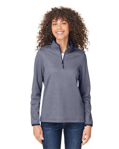 CORE365 Women's Venture Heathered Stripe Quarter-Zip Pullover CE73W CORE365 Women&#39;s Venture Heathered Stripe Quarter-Zip Pullover CE73W