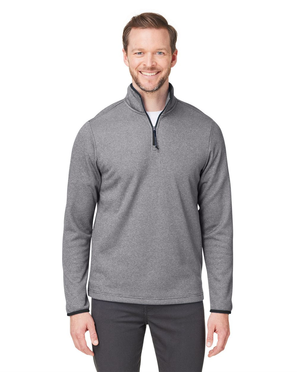 CORE365 Men's Venture Heathered Stripe Quarter-Zip Pullover CE73