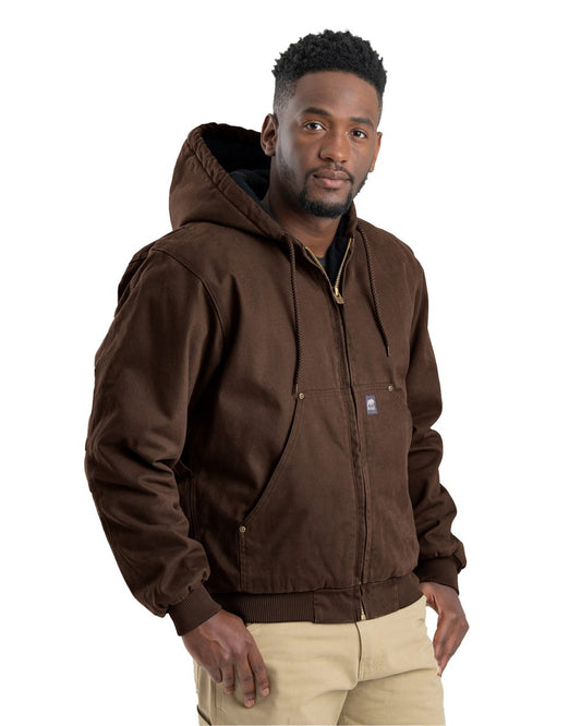 Berne Apparel Men's Heartland Washed Cotton Duck Hooded Jacket HJ375