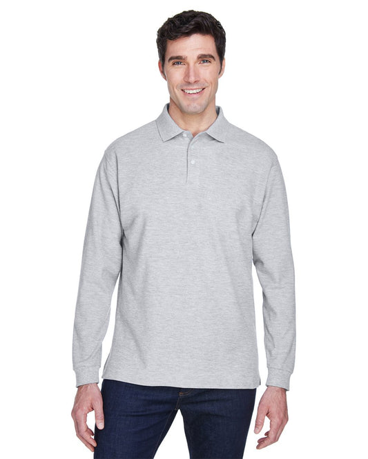 Devon & Jones Men's Pima Piqué Long Sleeve Polo D110