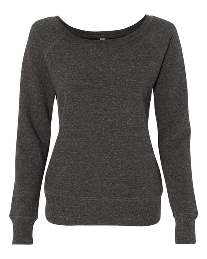 BELLA + CANVAS Women’s Sponge Fleece Wide Neck Sweatshirt 7501 #color_Charcoal Black Triblend
