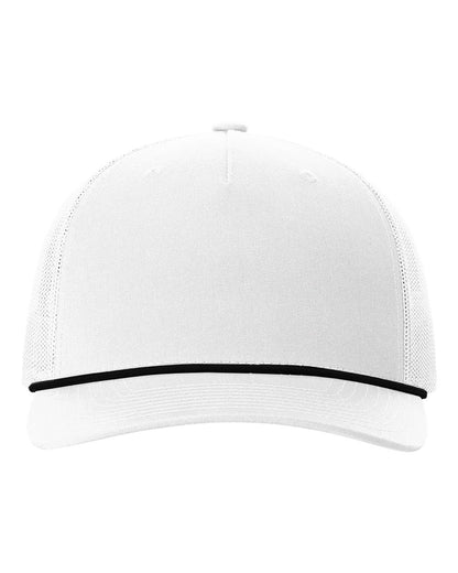 Richardson Five-Panel Trucker with Rope Cap 112FPR #color_White/ Black