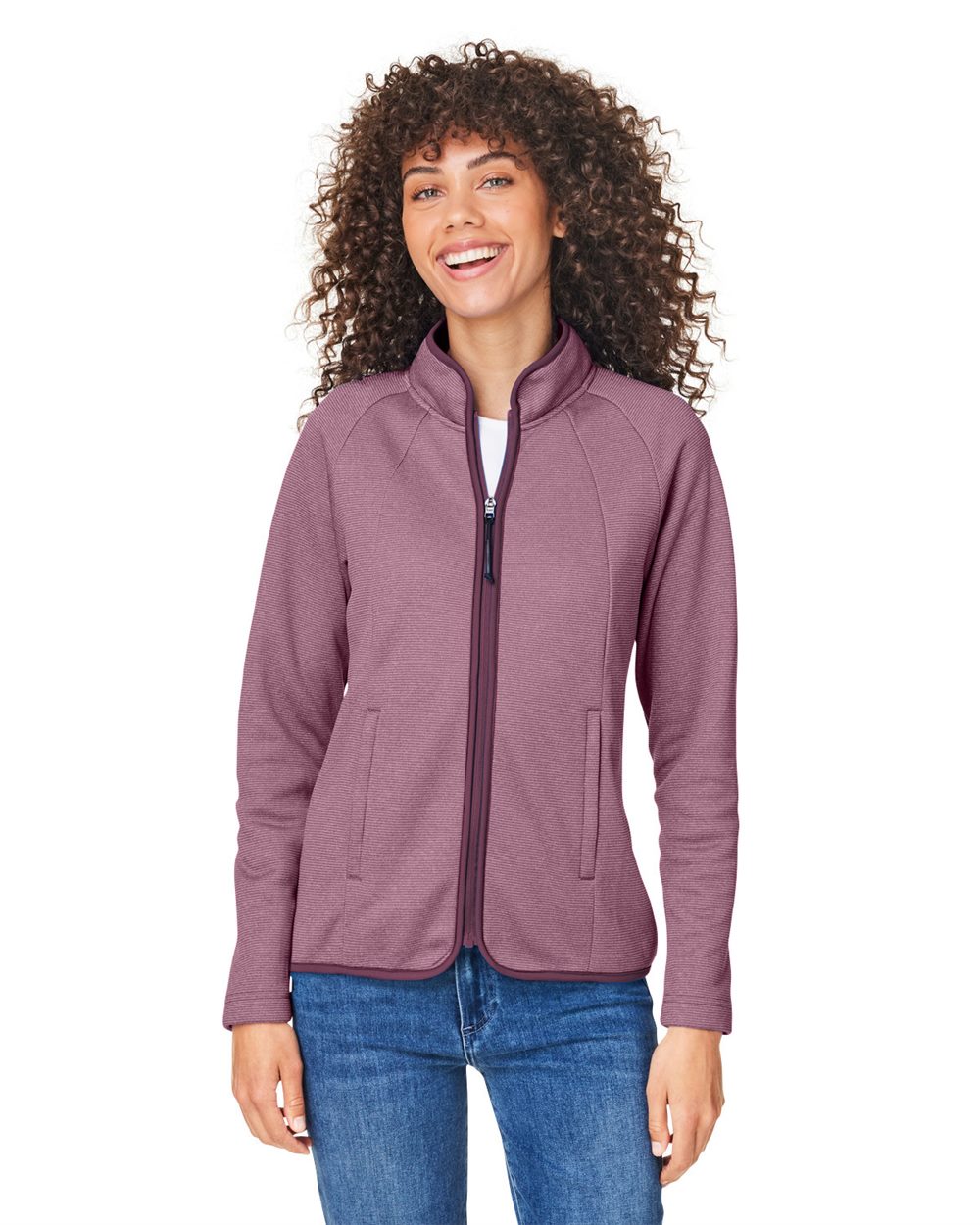 CORE365 Women's Venture Heathered Stripe Full-Zip CE72W