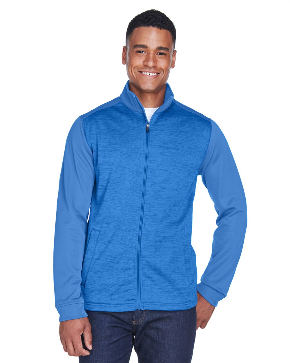 Devon & Jones Men's Newbury Colorblock Mélange Fleece Full-Zip jacket DG796