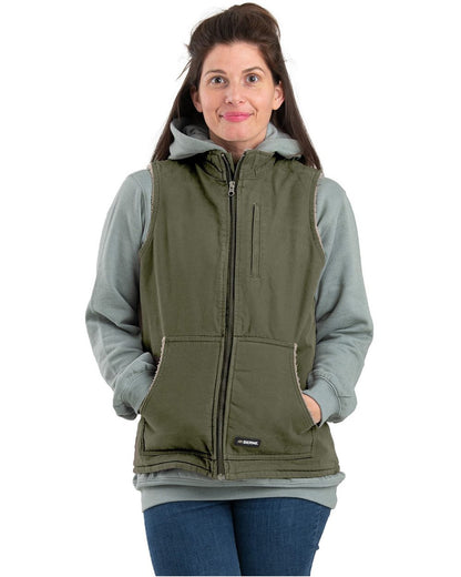 Berne Apparel Women's Sherpa-Lined Softstone Duck Vest WV15 Berne Apparel Women&#39;s Sherpa-Lined Softstone Duck Vest WV15