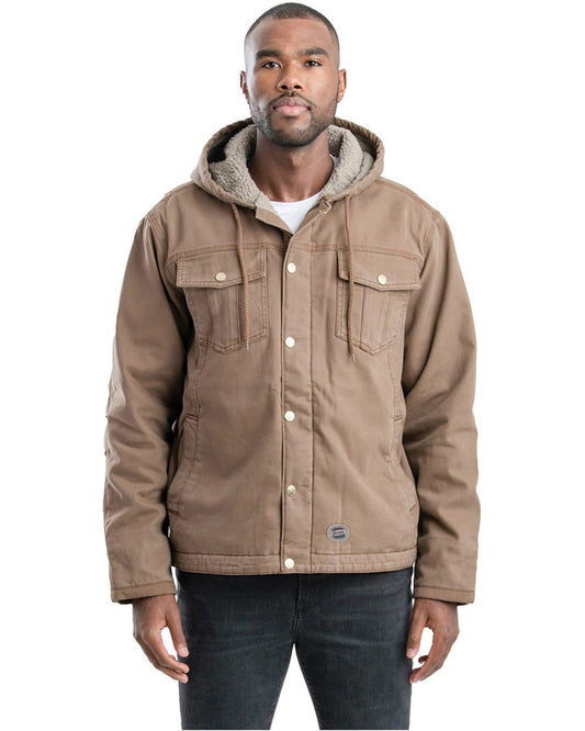 Berne Apparel Men's Vintage Washed Sherpa-Lined Hooded Jacket HJ57