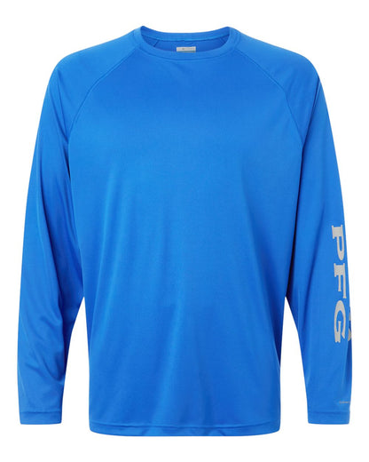 Columbia Men's PFG Terminal Tackle™ Long Sleeve T-Shirt 212472 #color_Vivid Blue/ Cool Grey