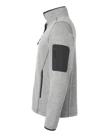 North End Men's Jasper Full-Zip Fleece Jacket NE730 #color_Grey/ White