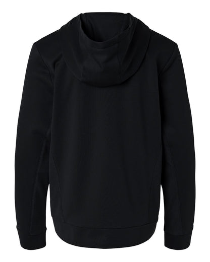 Team 365 Youth Squad Hooded Tech Fleece Pullover TT400Y #color_Black