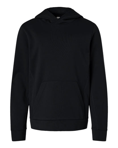 Team 365 Youth Squad Hooded Tech Fleece Pullover TT400Y #color_Black