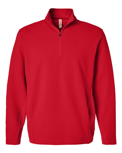 Team 365 Unisex Squad Cadet Quarter-Zip Tech Fleece Pullover TT401 #color_Sport Red