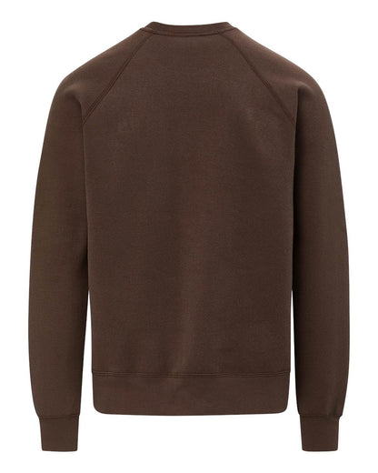 MV Sport Men's Vintage Fleece Raglan Crewneck Sweatshirt 17116 #color_Cocoa