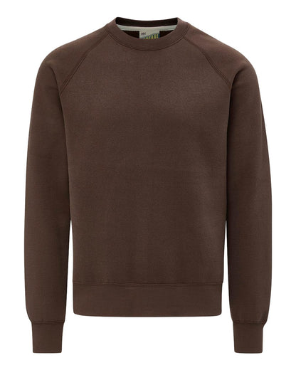 MV Sport Men's Vintage Fleece Raglan Crewneck Sweatshirt 17116 #color_Cocoa