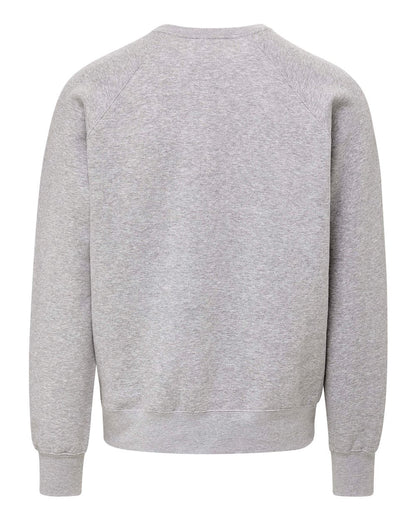 MV Sport Men's Vintage Fleece Raglan Crewneck Sweatshirt 17116 #color_Heather Grey