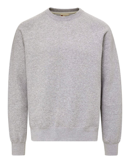 MV Sport Men's Vintage Fleece Raglan Crewneck Sweatshirt 17116 #color_Heather Grey