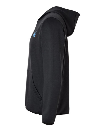 HUK Men's Coldfront+ Performance Hooded Sweatshirt H130093 #color_Heather Black